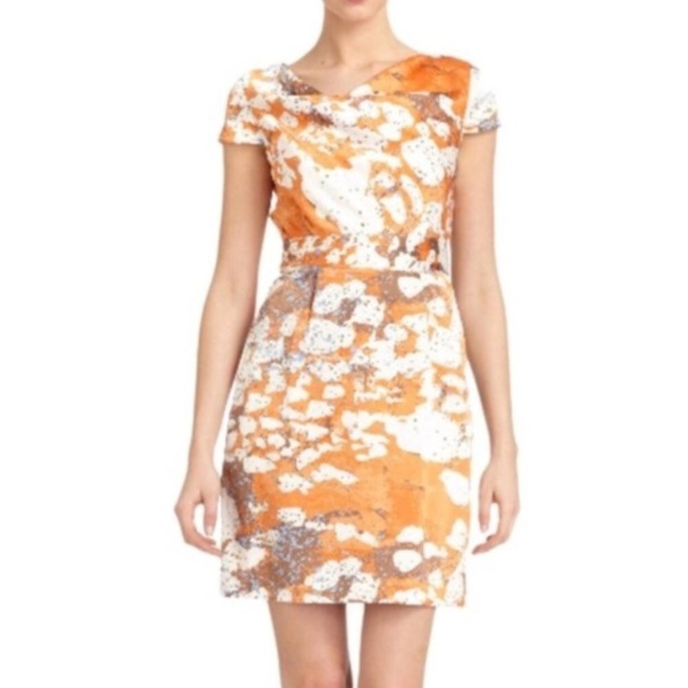 Marc New York Andrew Marc Orange Silky Cowl Dress